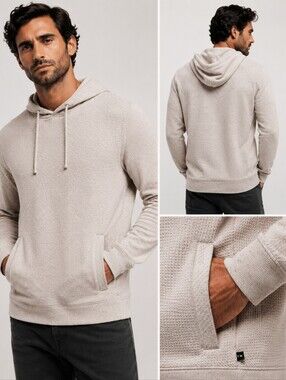 Nwt TravisMathew Cloud Waffle Knit Hoodie Elevated Comfort Midweight Layer